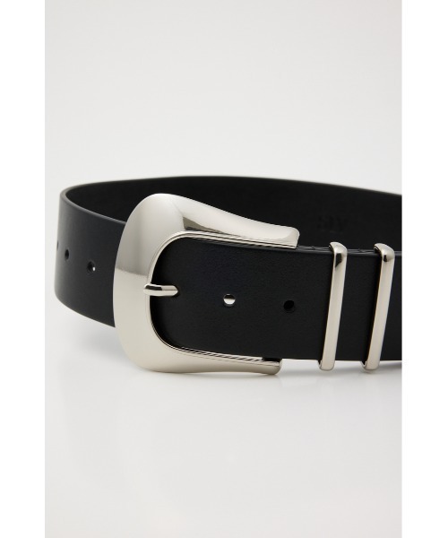 SLY(スライ)の「F/LEATHER TWIN LOOP BELT フェイクレザー ツインループ ベルト(ベルト・レディース・ブラック・FREE)」の3枚目の写真