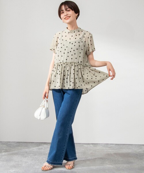 NOLLEY'S（ノーリーズ）の「◇【WEB限定】ペプラムシアードット