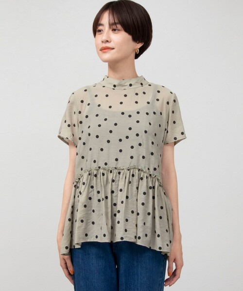 NOLLEY’S(ノーリーズ)の「◇【WEB限定】ペプラムシアードットブラウス(シャツ/ブラウス・レディース・ブラック系その他3/ベージュ系その他3/グリーン系その他3・FREE)」の16枚目の写真