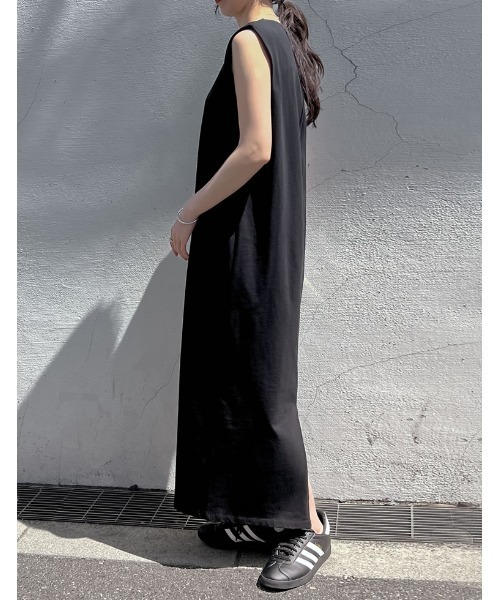 Re:EDIT（リエディ）の「[低身長/高身長サイズ有]コットンショルダータックワンピース（ワンピース・レディース・ネイビー/モカ/ブラック/チャコールグレー/ブラウン・LARGE/TALL/SHORT/MEDIUM）」の7枚目の写真