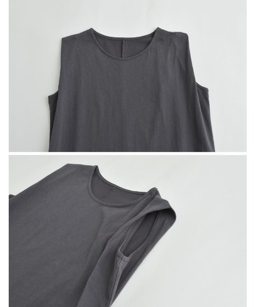 Re:EDIT（リエディ）の「[低身長/高身長サイズ有]コットンショルダータックワンピース（ワンピース・レディース・ネイビー/モカ/ブラック/チャコールグレー/ブラウン・LARGE/TALL/SHORT/MEDIUM）」の9枚目の写真