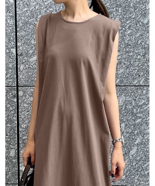 Re:EDIT（リエディ）の「[低身長/高身長サイズ有]コットンショルダータックワンピース（ワンピース・レディース・ネイビー/モカ/ブラック/チャコールグレー/ブラウン・LARGE/TALL/SHORT/MEDIUM）」の17枚目の写真