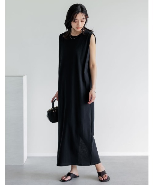 セール】[低身長/高身長サイズ有]コットンショルダータックワンピース