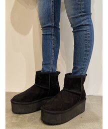 GYDA | プラットフォームフェイクムートンブーツ(ブーツ)