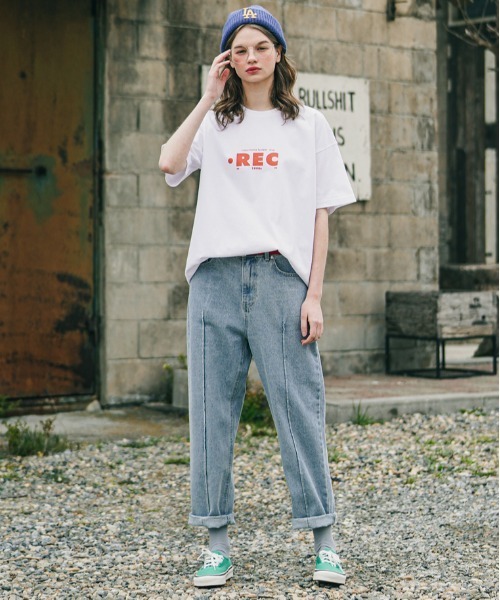 WV PROJECT(ダブリューブイプロジェクト)の「【WV PROJECT/ダブリューブイプロジェクト】Record Short-sleeve Tee レコード プリント 半袖 Tシャツ(Tシャツ/カットソー・メンズ・ホワイト/グリーン/ピンク/ネイビー/ブラック・S/M/L)」の14枚目の写真