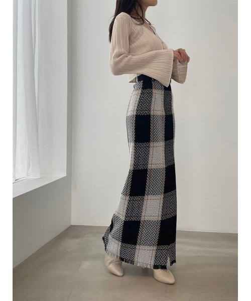 SNIDEL スナイデル ベルティッドロービングチェックタイトスカート　Sサイズ SNIDEL（スナイデル）の「ベルティッドロービングチェックタイト