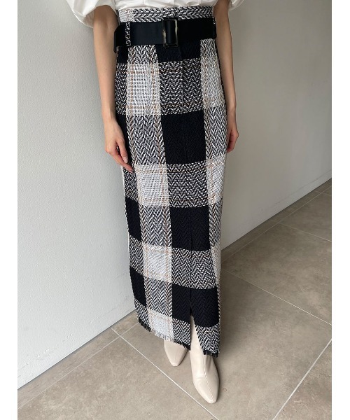 SNIDEL（スナイデル）の「ベルティッドロービングチェックタイト