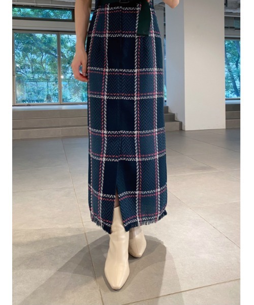 SNIDEL（スナイデル）の「ベルティッドロービングチェックタイト