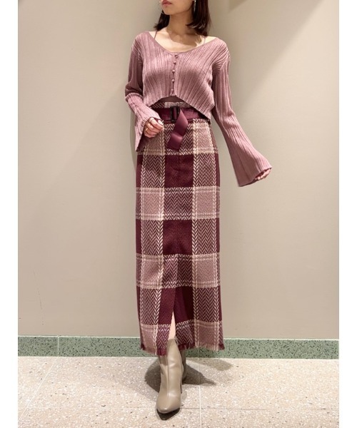 SNIDEL(スナイデル)の「ベルティッドロービングチェックタイトスカート(スカート・レディース・グリーン/ワインレッド/ブラック・0/1/2)」の20枚目の写真