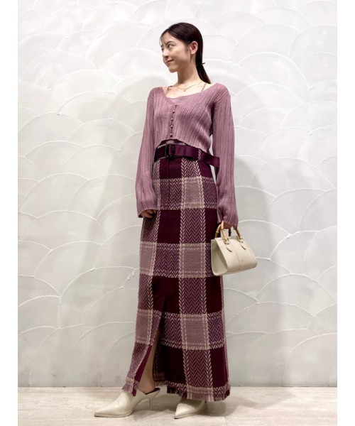 SNIDEL（スナイデル）の「ベルティッドロービングチェックタイト