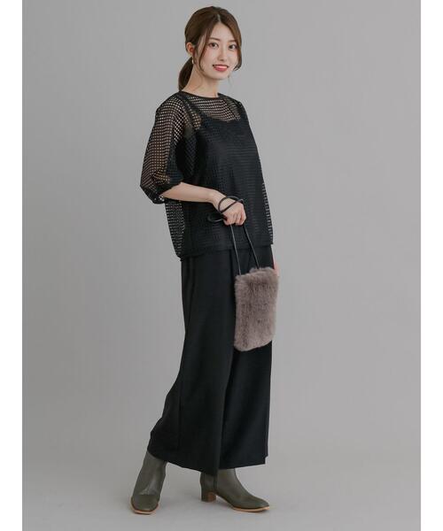 Te chichi（テチチ）の「ウエストギャザーワイドパンツ（その他パンツ・レディース・ブラック/ネイビー/グリーン・F）」の12枚目の写真