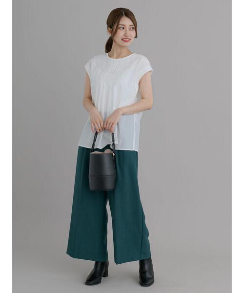 Te chichi（テチチ）の「ウエストギャザーワイドパンツ（その他パンツ・レディース・ブラック/ネイビー/グリーン・F）」の13枚目の写真