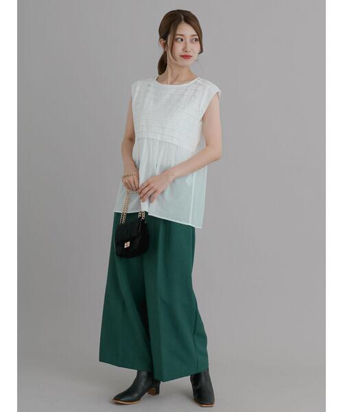 Te chichi（テチチ）の「ウエストギャザーワイドパンツ（その他パンツ・レディース・ブラック/ネイビー/グリーン・F）」の14枚目の写真