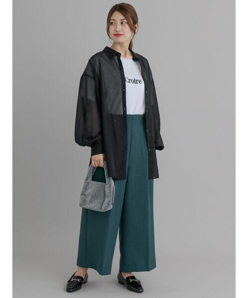 Te chichi（テチチ）の「ウエストギャザーワイドパンツ（その他パンツ・レディース・ブラック/ネイビー/グリーン・F）」の16枚目の写真