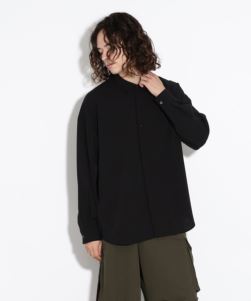 tk.TAKEO KIKUCHI(ティーケータケオキクチ)の「◆なめらかバックボタンシャツ(シャツ/ブラウス・メンズ・ライトベージュ/ブラウン系その他/ブラック・02/01/03)」の10枚目の写真