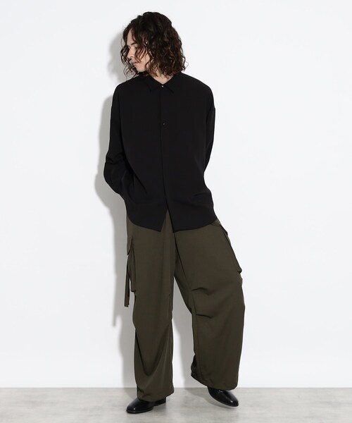 tk.TAKEO KIKUCHI(ティーケータケオキクチ)の「◆なめらかバックボタンシャツ(シャツ/ブラウス・メンズ・ライトベージュ/ブラウン系その他/ブラック・02/01/03)」の7枚目の写真