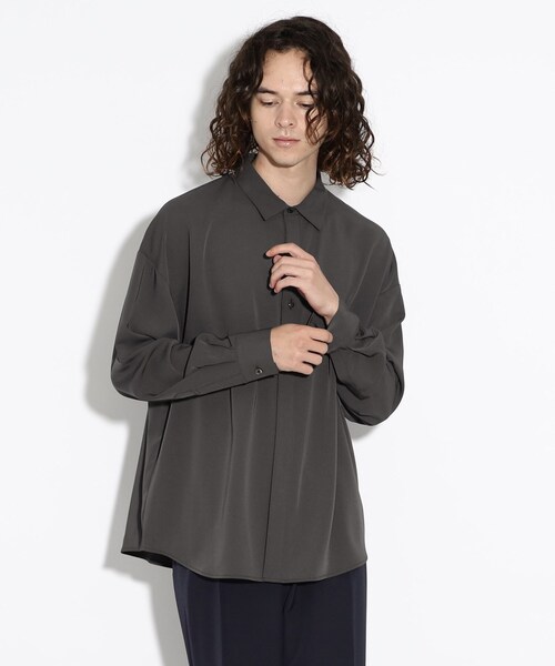 tk.TAKEO KIKUCHI(ティーケータケオキクチ)の「◆なめらかバックボタンシャツ(シャツ/ブラウス・メンズ・ライトベージュ/ブラウン系その他/ブラック・02/01/03)」の15枚目の写真