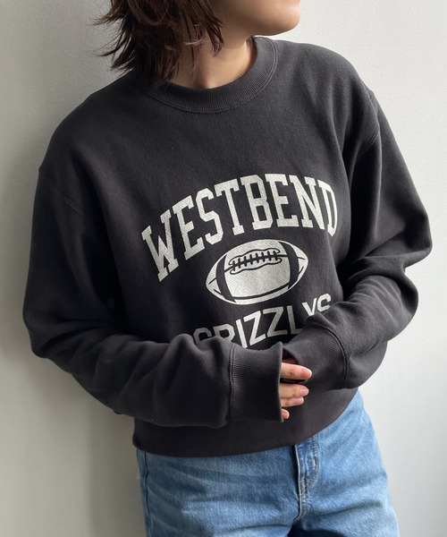 LOWRYS FARM(ローリーズファーム)の「アメフトカレッジウラケロングスリーブ 966165(スウェット・レディース・アイボリー/チャコールグレー/グレー/グリーン/グレー系その他・FREE)」の15枚目の写真