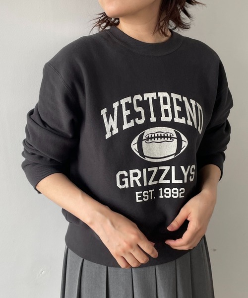 LOWRYS FARM(ローリーズファーム)の「アメフトカレッジウラケロングスリーブ 966165(スウェット・レディース・アイボリー/チャコールグレー/グレー/グリーン/グレー系その他・FREE)」の17枚目の写真