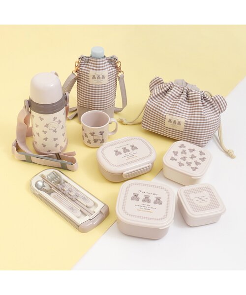 apres les cours(アプレレクール)の「くま・さくらんぼ柄トリオセット(カトラリー・キッズ・ピンク/ベージュ・FREE)」の4枚目の写真