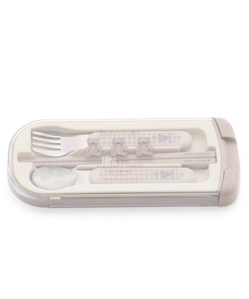 apres les cours(アプレレクール)の「くま・さくらんぼ柄トリオセット(カトラリー・キッズ・ピンク/ベージュ・FREE)」の5枚目の写真