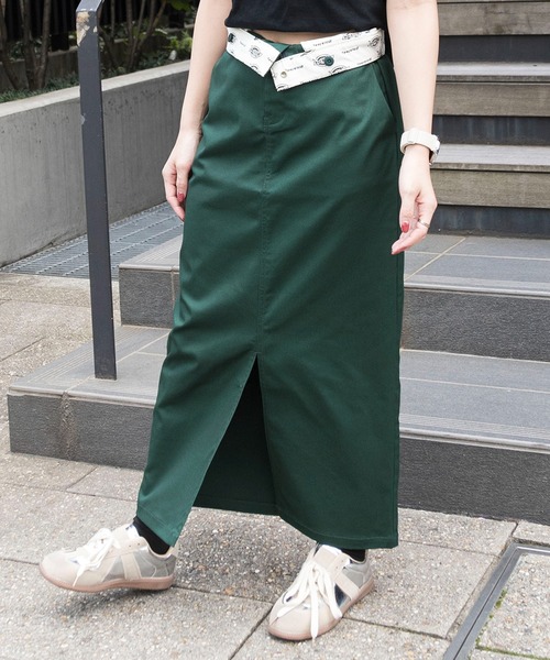 Dickies（ディッキーズ）の「【Dickies】サスペンダー付き タイトロングスカート 3187-6402（スカート・レディース・アイボリー/ベージュ/ブラック/マルチ/パープル/オリーブ/インディゴブルー・M/L）」の5枚目の写真