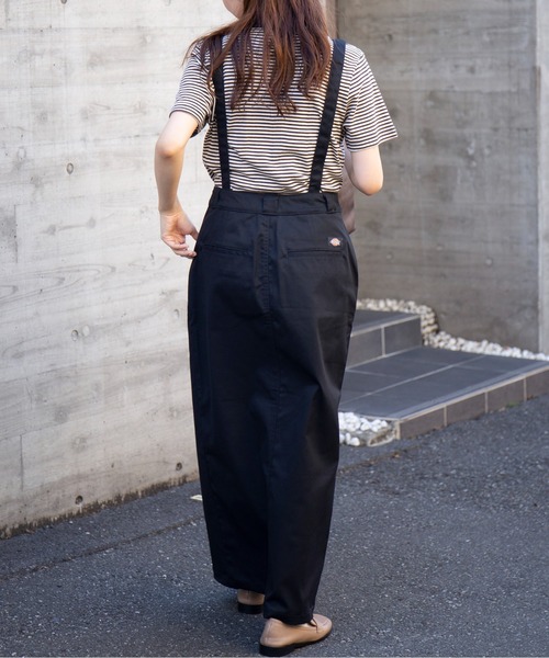 セール】【Dickies】サスペンダー付き タイトロングスカート