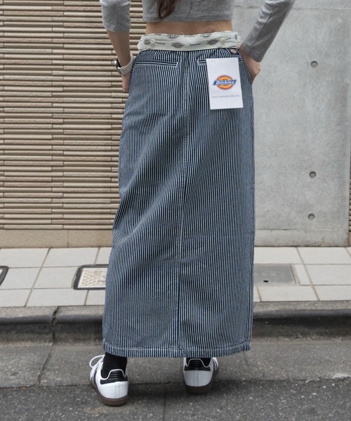 セール】【Dickies】サスペンダー付き タイトロングスカート