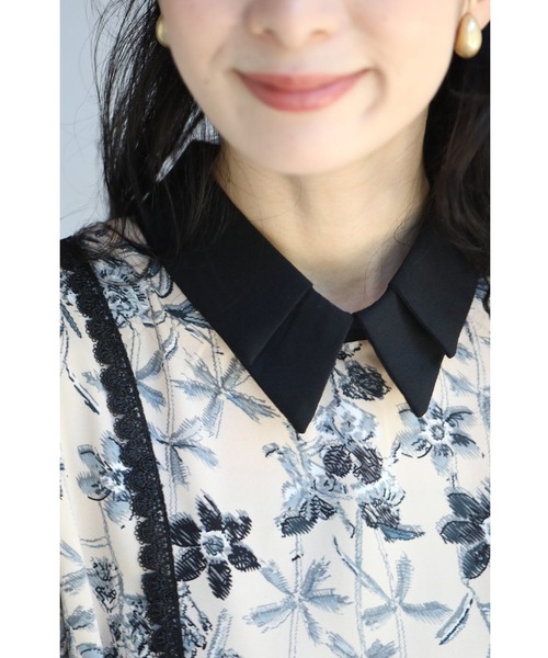 cawaii(カワイイ)の「重なる2重襟の花描くデッサンブラウストップス(シャツ/ブラウス・レディース・ベージュ・FREE)」の22枚目の写真