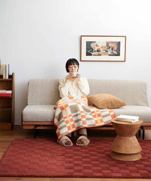 Ecola ウールチェックブランケット スロー、ブランケット | ECOLA (エコラ)