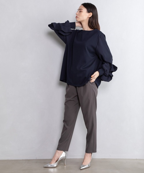 MARECHAL TERRE（マルシャルテル）の「袖フリルプルオーバー（Tシャツ/カットソー・レディース・ネイビー/ホワイト/ブラック/カーキ・MEDIUM）」の7枚目の写真