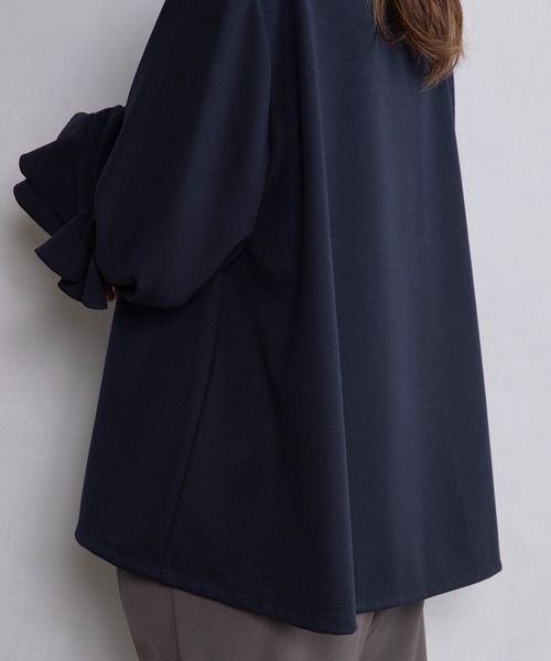 MARECHAL TERRE（マルシャルテル）の「袖フリルプルオーバー（Tシャツ/カットソー・レディース・ネイビー/ホワイト/ブラック/カーキ・MEDIUM）」の11枚目の写真