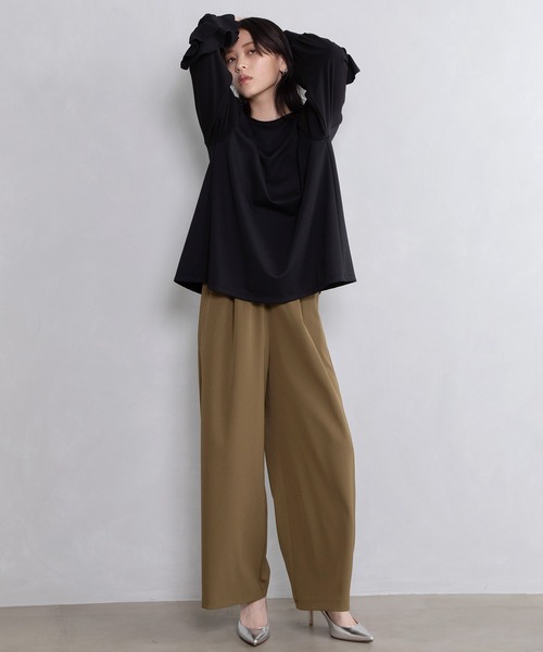 MARECHAL TERRE（マルシャルテル）の「袖フリルプルオーバー（Tシャツ/カットソー・レディース・ネイビー/ホワイト/ブラック/カーキ・MEDIUM）」の20枚目の写真