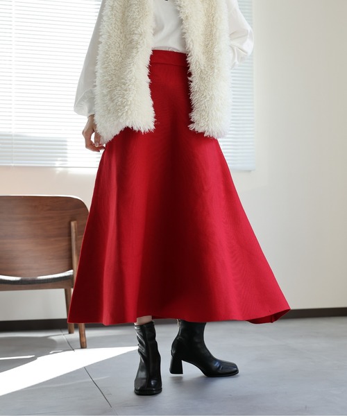 sakishimatokyo(サキシマトーキョー)の「ニットフレアスカート(スカート・レディース・パープル/アイボリー/レッド/ブラック/グレー・FREE)」の22枚目の写真