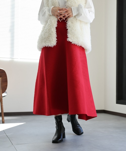 sakishimatokyo(サキシマトーキョー)の「ニットフレアスカート(スカート・レディース・パープル/アイボリー/レッド/ブラック/グレー・FREE)」の21枚目の写真