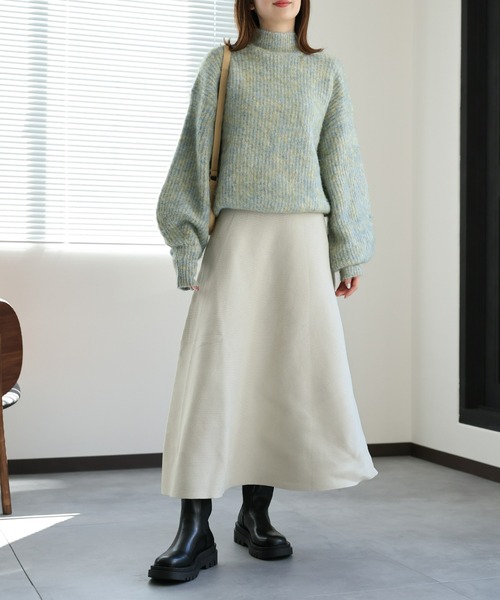 sakishimatokyo(サキシマトーキョー)の「ニットフレアスカート(スカート・レディース・パープル/アイボリー/レッド/ブラック/グレー・FREE)」の13枚目の写真