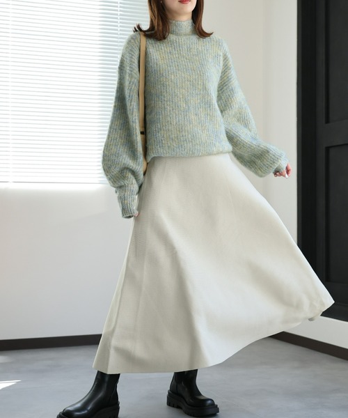 sakishimatokyo(サキシマトーキョー)の「ニットフレアスカート(スカート・レディース・パープル/アイボリー/レッド/ブラック/グレー・FREE)」の14枚目の写真