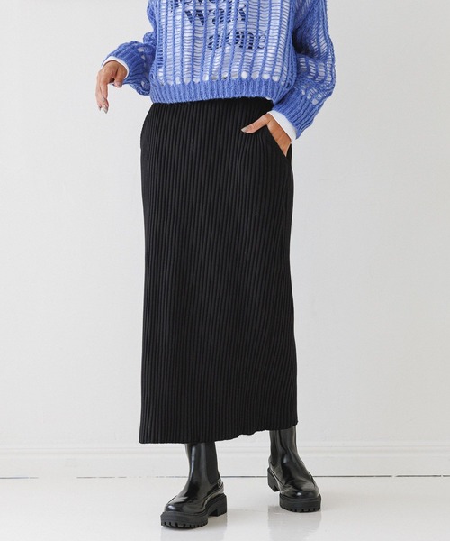 BAYFLOW（ベイフロー）の「ワイドリブスカート（スカート・レディース・グレー/ブラック/イエロー・MEDIUM/SMALL）」の2枚目の写真