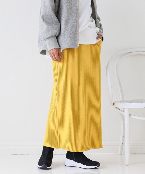 BAYFLOW（ベイフロー）の「ワイドリブスカート（スカート・レディース・グレー/ブラック/イエロー・MEDIUM/SMALL）」の7枚目の写真