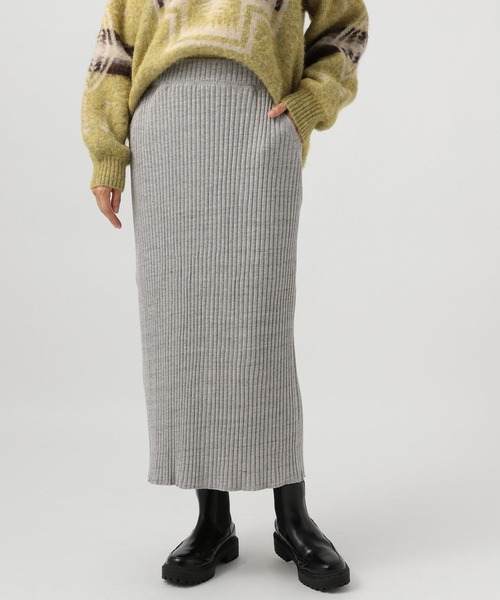 BAYFLOW（ベイフロー）の「ワイドリブスカート（スカート・レディース・グレー/ブラック/イエロー・MEDIUM/SMALL）」の8枚目の写真