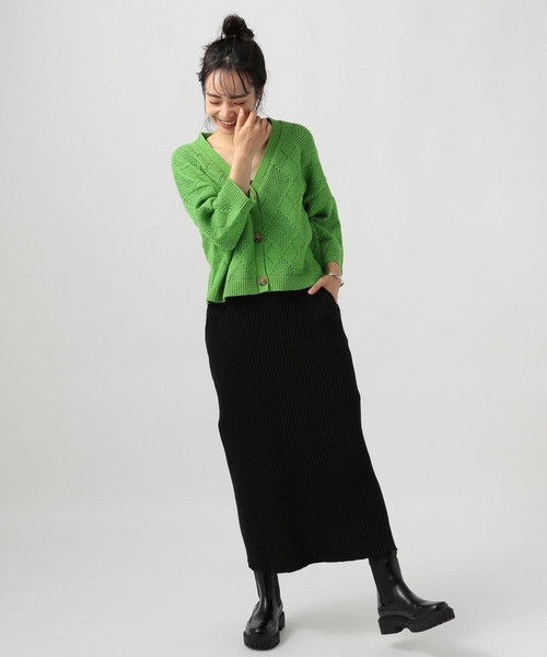 BAYFLOW（ベイフロー）の「ワイドリブスカート（スカート・レディース・グレー/ブラック/イエロー・MEDIUM/SMALL）」の14枚目の写真