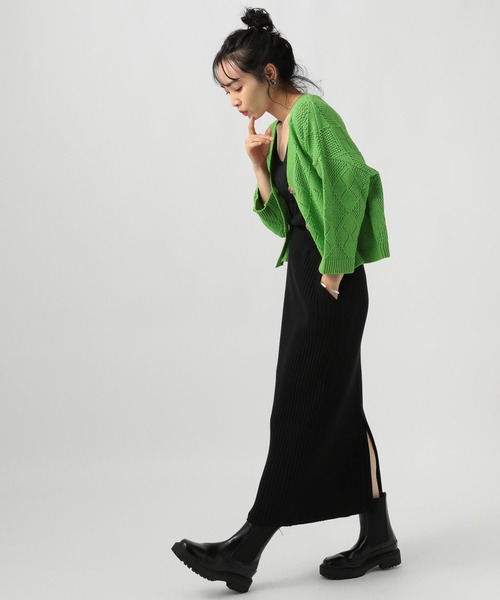 BAYFLOW（ベイフロー）の「ワイドリブスカート（スカート・レディース・グレー/ブラック/イエロー・MEDIUM/SMALL）」の16枚目の写真