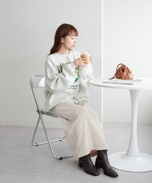 DISCOAT（ディスコート）の「【S～Lサイズあり】カットコールナロースカート（スカート・レディース・オレンジ/チャコールグレー/アイボリー・SMALL/MEDIUM/LARGE）」の6枚目の写真