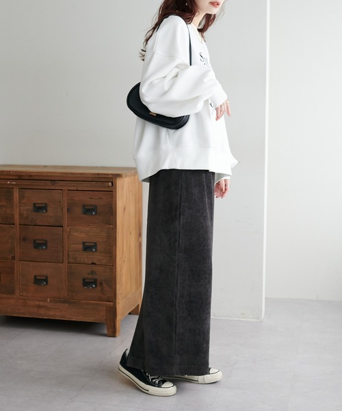 DISCOAT（ディスコート）の「【S～Lサイズあり】カットコールナロースカート（スカート・レディース・オレンジ/チャコールグレー/アイボリー・SMALL/MEDIUM/LARGE）」の21枚目の写真