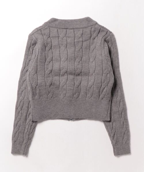 SpRay(スプレイ)の「ケーブル刺繍 ZIP カーディガン(カーディガン/ボレロ・レディース・グレー/ブラック/ネイビー/アイボリー・FREE)」の8枚目の写真