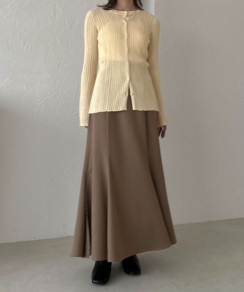 apres jour clair(アプレジュールクレア)の「【apres jour clair】シアーニットトップス【ZOZOTOWN限定アイテム】(ニット/セーター・レディース・ブラック/アイボリー/ブラウン系その他・X-LARGE/フリー)」の9枚目の写真