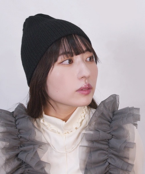 polcadot(ポルカドット)の「ETHEREAL BEANIE/エアリー ニット(ニットキャップ/ビーニー・レディース・ブラック/ベージュ/ブルー/グレー・FREE)」の2枚目の写真