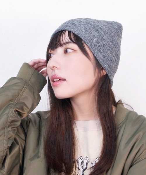 polcadot(ポルカドット)の「ETHEREAL BEANIE/エアリー ニット(ニットキャップ/ビーニー・レディース・ブラック/ベージュ/ブルー/グレー・FREE)」の15枚目の写真