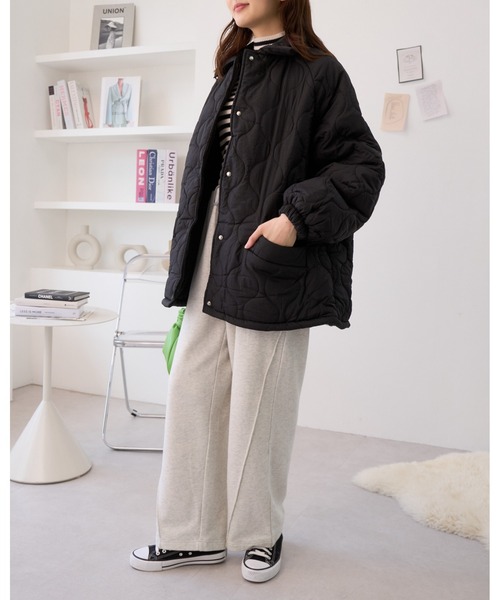 Ada.(エイダ)の「スウェット 切り替え カーブパンツ(スウェットパンツ・レディース・チャコールグレー/ブラック/オートミール・FREE)」の9枚目の写真