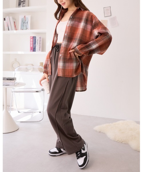 Ada.(エイダ)の「スウェット 切り替え カーブパンツ(スウェットパンツ・レディース・チャコールグレー/ブラック/オートミール・FREE)」の12枚目の写真